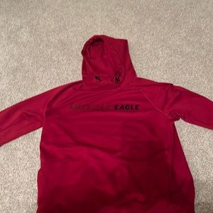 Red American eagle hooded shirt